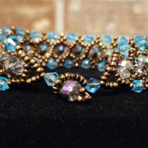 Blue and Champagne Crystal Bracelets - Picture 5 of 8
